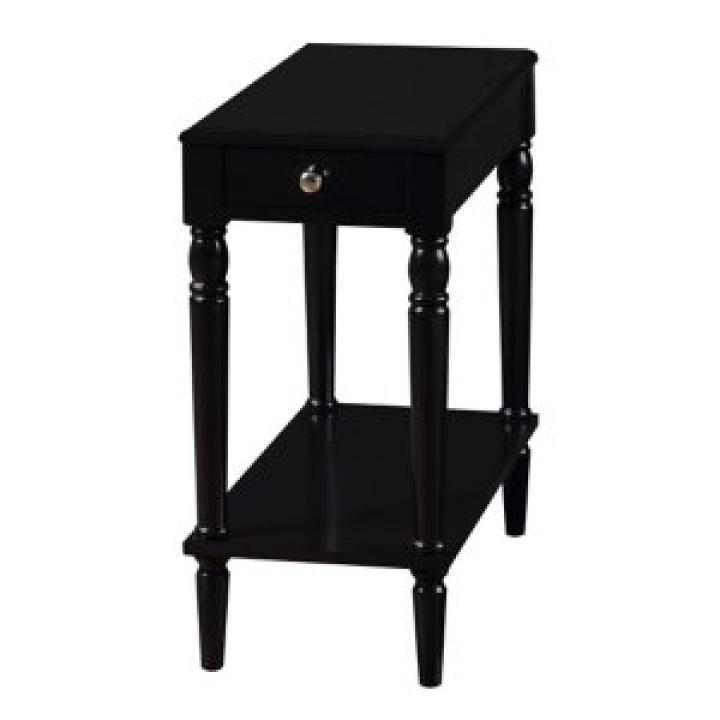 Black French Country Single Drawer Accent Table