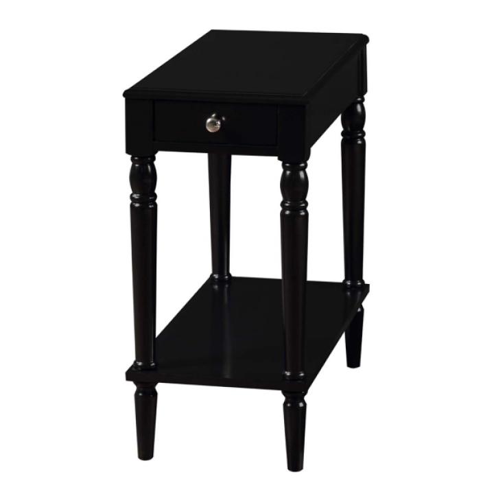Black French Country Single Drawer Accent Table