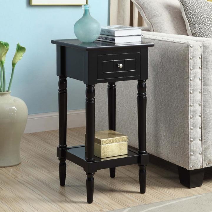 Black French Country Square Accent Table