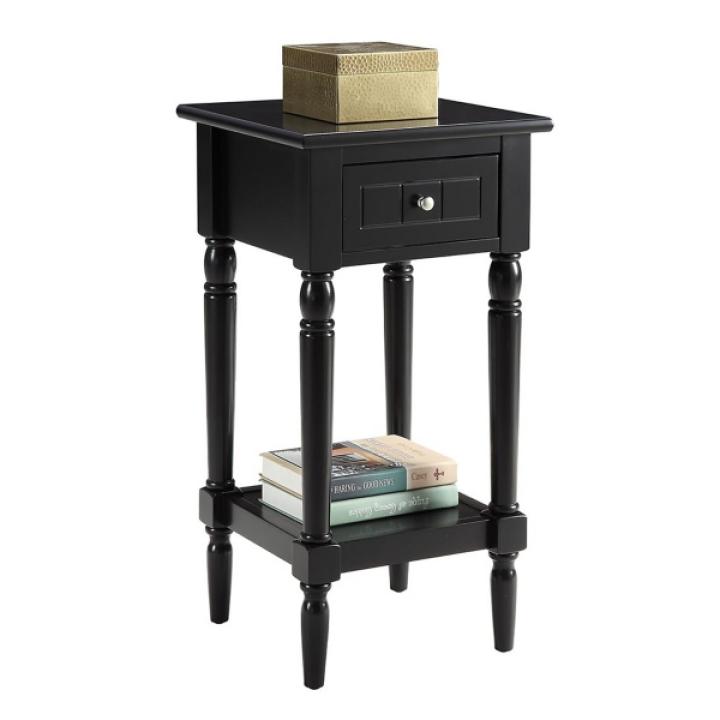 Black French Country Square Accent Table