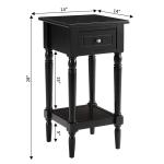 Black French Country Square Accent Table