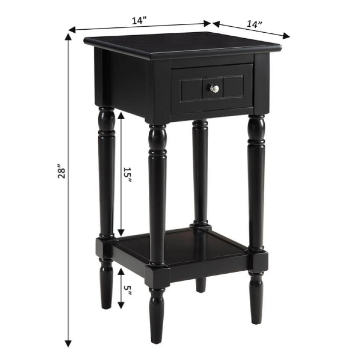 Black French Country Square Accent Table