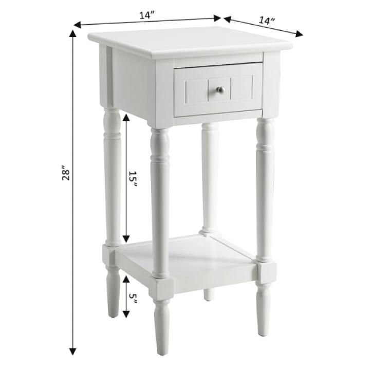 White French Country Square Accent Table