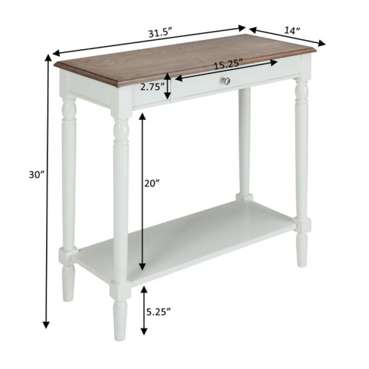 White and Natural Davis Console Table