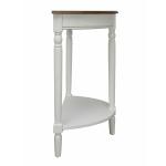 White and Natural Davis Half Round Console Table