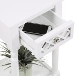White Mirrored Drawer Square Accent Table