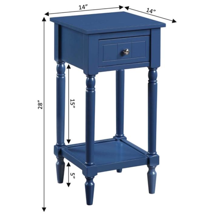 Navy French Country Square Accent Table