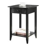 Black Single Drawer Square Accent Table