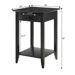 Black Single Drawer Square Accent Table