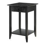 Black Single Drawer Square Accent Table