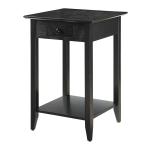 Black Single Drawer Square Accent Table