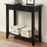 Slim Black Single Drawer Console Table