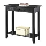 Slim Black Single Drawer Console Table