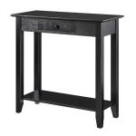 Slim Black Single Drawer Console Table