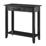 Slim Black Single Drawer Console Table