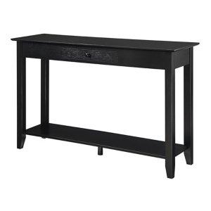 Long Black Single Drawer Console Table