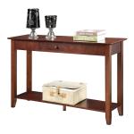 Long Brown Single Drawer Console Table