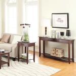 Long Brown Single Drawer Console Table