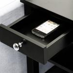Black Double Shelf Wood Accent Table