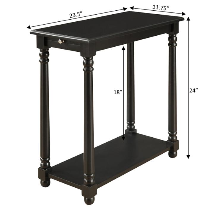 Black Regent Wood Accent Table