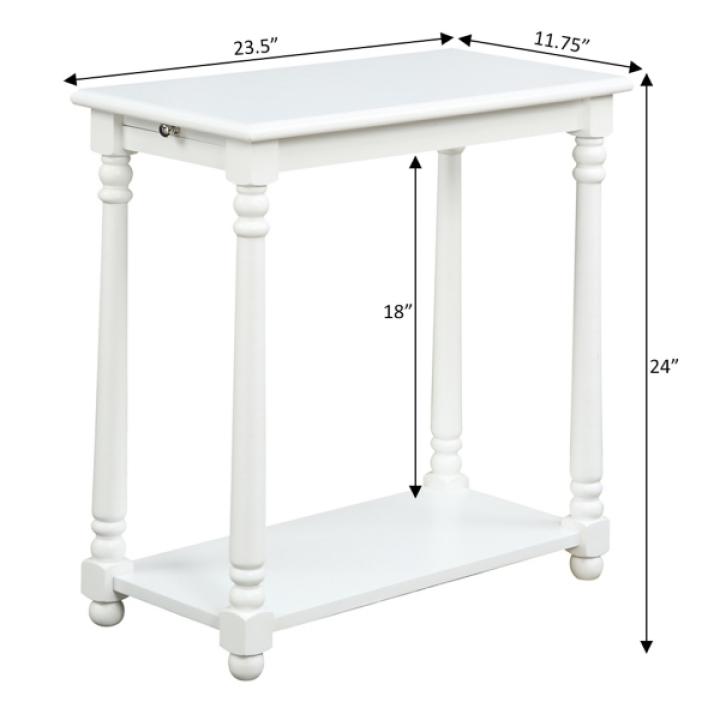 White Regent Wood Accent Table