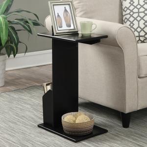 Black Accent Table with Magazine Holder