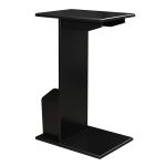 Black Accent Table with Magazine Holder