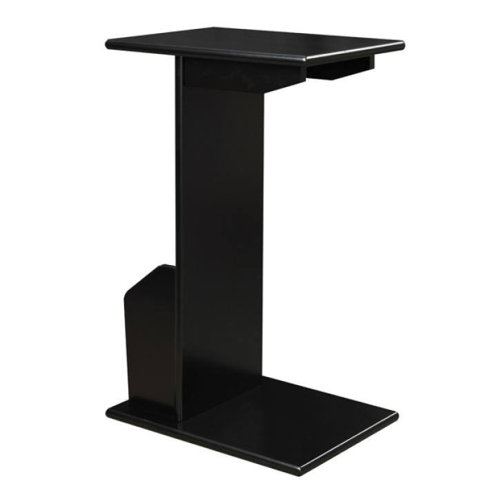 Black Accent Table with Magazine Holder