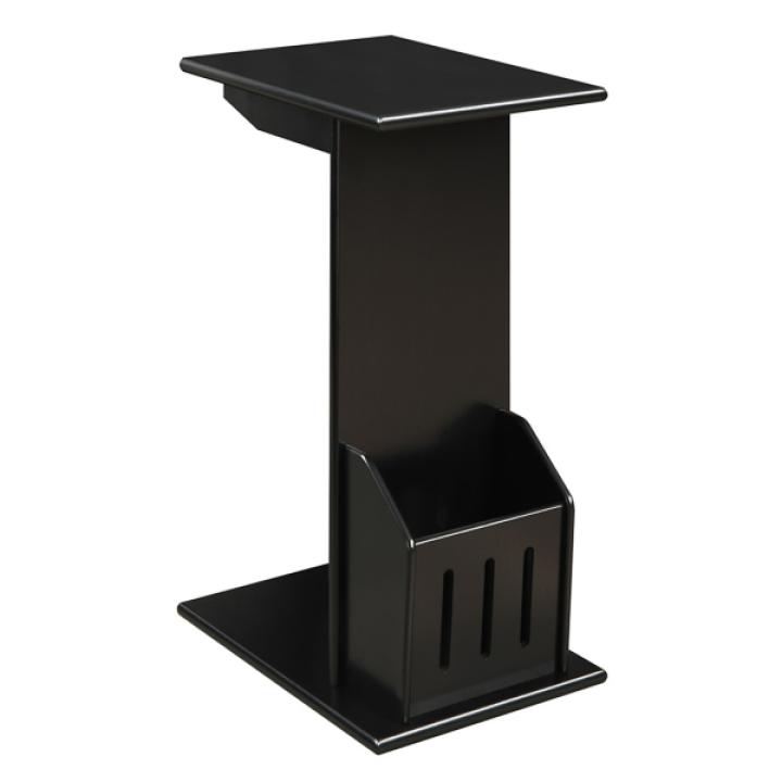 Black Accent Table with Magazine Holder