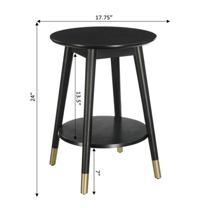 Mia Round Black Accent Table