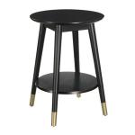 Mia Round Black Accent Table