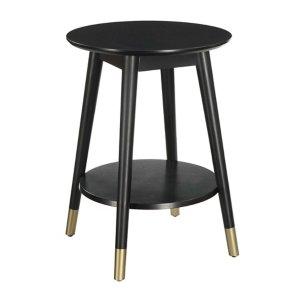 Mia Round Black Accent Table