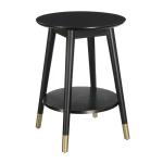 Mia Round Black Accent Table