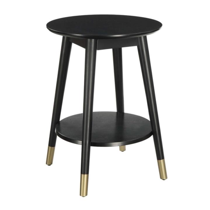 Mia Round Black Accent Table