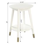 Mia Round White Accent Table