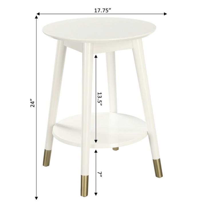 Mia Round White Accent Table