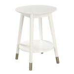 Mia Round White Accent Table