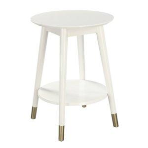 Mia Round White Accent Table
