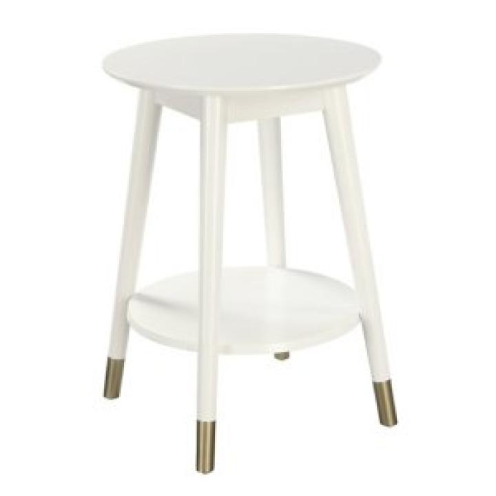 Mia Round White Accent Table