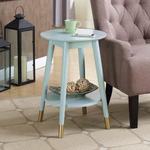 Mia Round Light Blue Accent Table