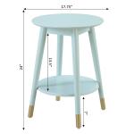 Mia Round Light Blue Accent Table