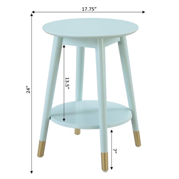 Mia Round Light Blue Accent Table