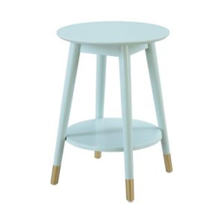 Mia Round Light Blue Accent Table
