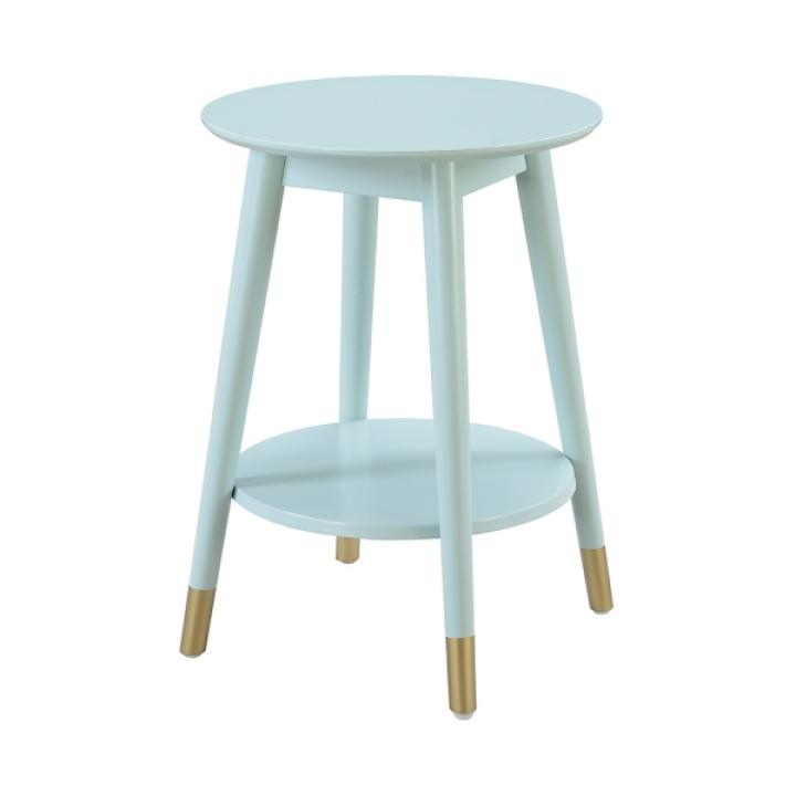 Mia Round Light Blue Accent Table