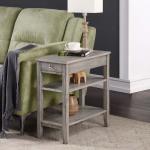 Gray Double Shelf Wood Accent Table