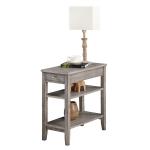 Gray Double Shelf Wood Accent Table