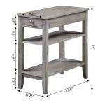 Gray Double Shelf Wood Accent Table