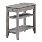 Gray Double Shelf Wood Accent Table