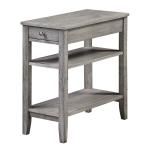 Gray Double Shelf Wood Accent Table
