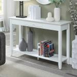 Long White Single Drawer Console Table